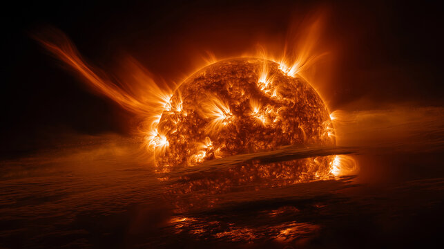 A powerful coronal eruption on a star.