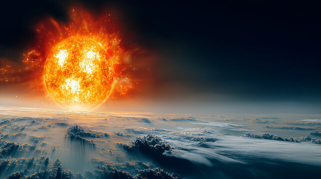 A powerful coronal eruption on a star.