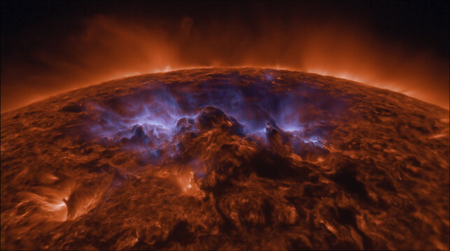 A powerful coronal eruption on a star.