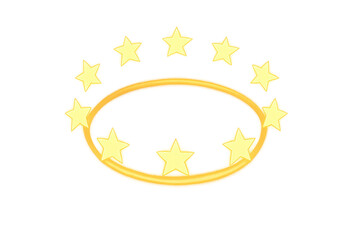 Obraz premium Golden halo with stars on transparent background