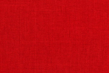 Fototapeta premium Dark red linen fabric cloth texture background, seamless pattern of natural textile.