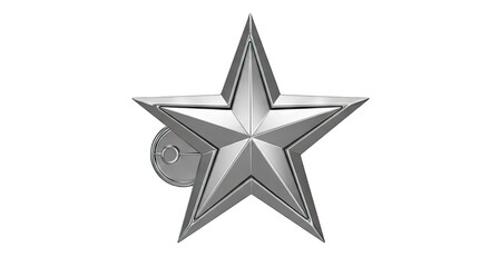 Obraz premium Polished Silver Five-Pointed Star Emblem
