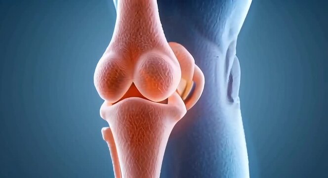 Human-Knee joint illustration.4k video.
