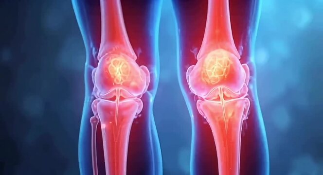 Human-Knee joint illustration.4k video.
