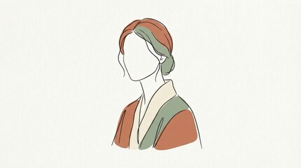Stylized illustration of woman in modern fashion, artistic flat design.