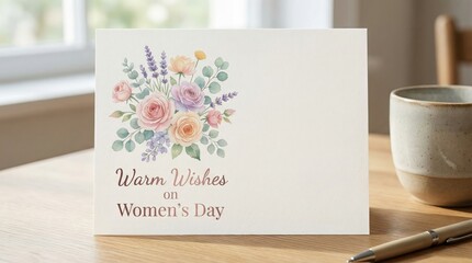 Light floral background with soft watercolor flowers and warm wishes message.