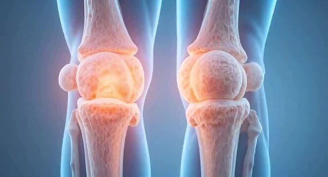 Human-Knee joint illustration.4k video.
