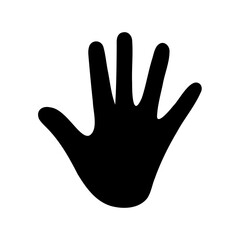 Obraz premium black handprint with five fingers on white background