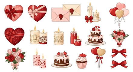 Valentines day elements
