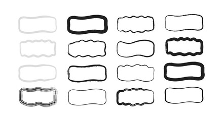 Obraz premium Collection of 20 rectangular label templates with various border designs