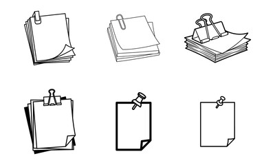 Collection of blank notes and sticky notes illustrations