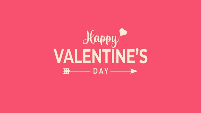 Animated Valentine's Day Typography Set with Cupid Arrow and Love Hearts