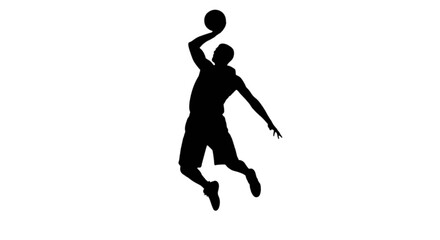 Basketball player in action isolated on transparent background © Riyadkingline