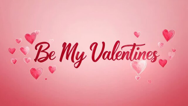 Be My Valentine romantic hearts animated text overlay romantic proposal love confession greeting