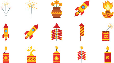 Vibrant fireworks and sparklers for festive celebrations