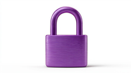 Purple lock icon with smooth glossy design and modern security symbol style displayed in a clean minimal studio scene