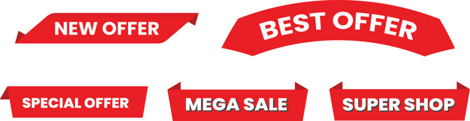 set of labels with text