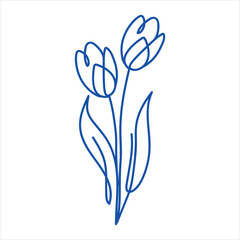 tulips line art Vector