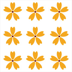 golden flowers pattern Vector
