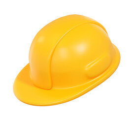 Labor day safety helmet with 3d yellow hard hat for construction worker and industrial engineering