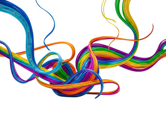 Colorful Ribbons Twisting and Turning.