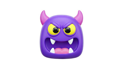 Angry Purple 3D Monster Character