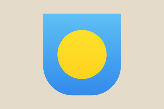 Palau national flag designed as a modern vector icon symbol for official patriotism and travel concepts.