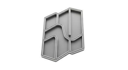 Abstract Geometric Design with Gray and Silver Elements