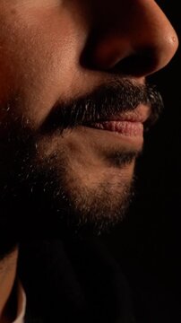 Close-up of dry mouth showing thirst and dehydration