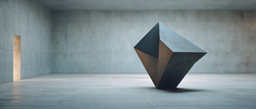 Majestic Modern Geometric Sculpture Inside a Large Contemporary Gallery Space