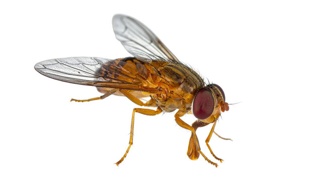 Detailed Macro Shot Of A Tabanus Bivittatus Horsefly With Red Eyes And Transparent Wings Isolated On Transparent Background For Scientific Or Educational Purposes