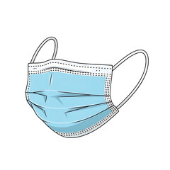 Disposable medical face mask isolated.