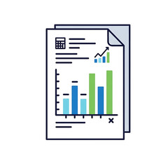 Financial report document with charts.