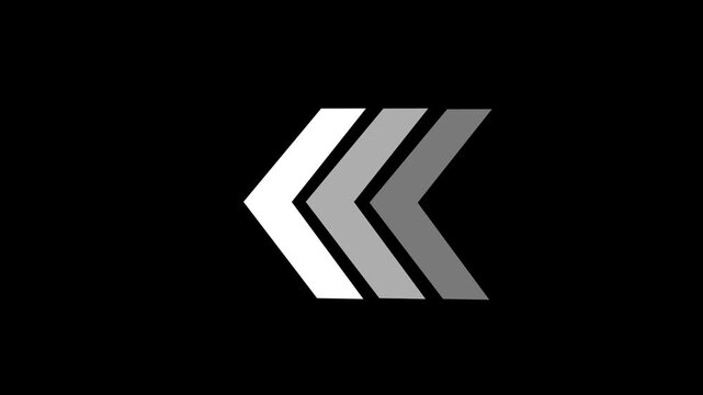 white arrow on black background
