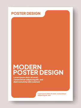 Modern Orange Geometric Poster Template, Professional Business Flyer with Minimalist Design
