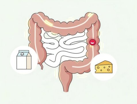 intestinal inflammation due to dairy intolerance