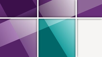 Fototapeta premium Abstract geometric background with purple, teal, and white squares