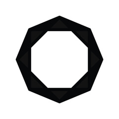 Black Geometric Octagon Frame Border