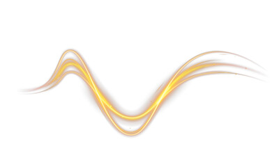 Abstract golden light wave with glowing curves and sparkles on black background, luminous energy trail for modern digital design.  © Olga