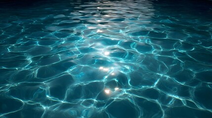 Obraz premium Surface of deep blue water with shimmering sunlight reflections creating abstract patterns