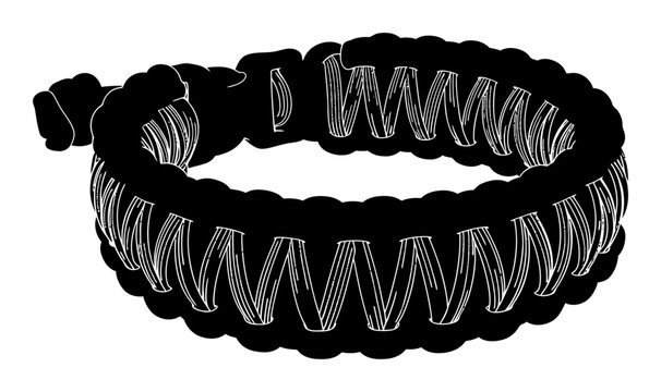 Paracord Bracelet Vector - Minimalist Silhouette