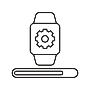 Smartwatch firmware update and system progress icon