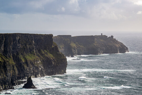 The Cliffs of Moher at the southwestern edge of the Burren region in Ireland.	