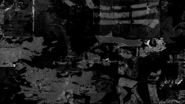 Grunge Black and White Torn Paper Texture Overlay Transition.Animated grunge paper texture sequence with a ripped paper transition effect for urban motion graphics.