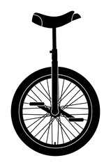 Unicycle Silhouette - Minimalist Vector Illustration © Tharindu