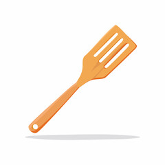 Brown kitchen spatula tool for cooking and serving food with slotted design for flipping ingredients