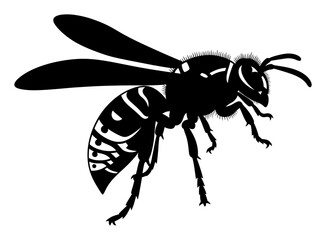 Obraz premium Wasp Hornet Silhouette - Minimalist Vector Illustration