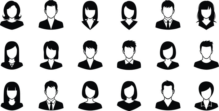 Black and white silhouette people silhouettes faceless people, silhouettes, black and white, faceless, business, human resources, diversity, teamwork, communication, collaboration, office, workplace, 