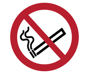 ISO 7010 P002 No smoking sign illustration on transparent background. 


