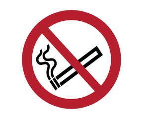 ISO 7010 P002 No smoking sign. Prohibition sign pictogram vector design and illustration.
